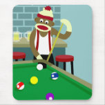 Sock Monkey Pool Billiards Player mousepads