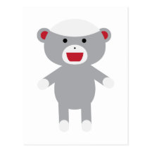 Sock Monkey Post Card