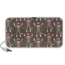 Sock Monkey Print Laptop Speakers