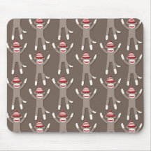 Sock Monkey Print Mousepad