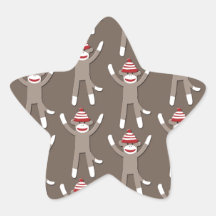 Sock Monkey Print Sticker