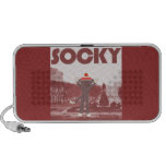 Sock Monkey Rocky satire Travelling Speakers