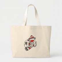 Sock Monkey Soccer Canvas Bags
