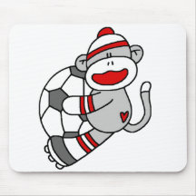 Sock Monkey Soccer Mousepads