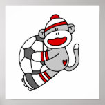 Sock Monkey Soccer T shirts and Gifts Print