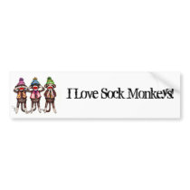 Sock Monkey Trio - See, Hear, Speak No Evil Bumper Stickers
