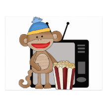 Sock Monkey tv-popcorn-movie Postcard