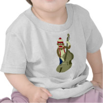 Sock Monkey Upright Bass Player T Shirt
