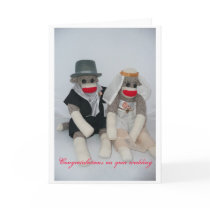 Sock monkey Wedding card