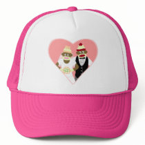 Sock Monkey Wedding Trucker Hats