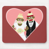 Sock Monkey Wedding Mouse Pads