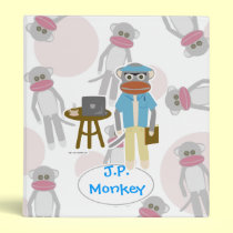 Sock Monkey Writer Binder binders