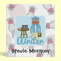 Sock Monkey Writer Deluxe Binder binders