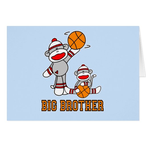 Sockmonkey Basketball Big Brother Greeting Card