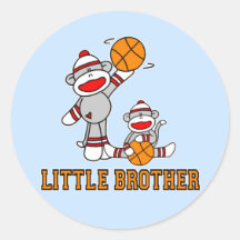 Sockmonkey Basketball Little Brother Stickers