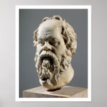Socrates, marble head, copy from a bronze from the print