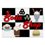 Soda Shop Rock 'n' Roll Retro Party Time Greeting Card