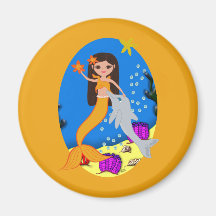Sofia the Orange Mermaid and Dolphin Magnet