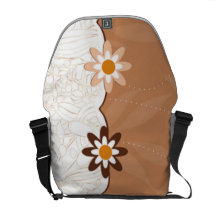 Soft and dark brown flowers Rickshaw Messenger Bag