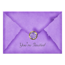 Soft Blue Jewelled Party Invitation