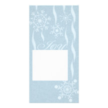 Soft Blue Snowflakes Customized Photo Card