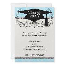 soft blues lovely damask personalized invite