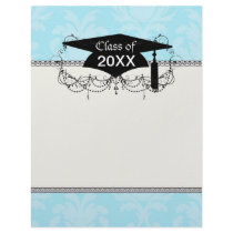 soft blues lovely damask customized letterhead