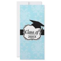 soft blues lovely damask rack card