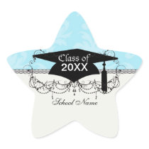 soft blues lovely damask star sticker