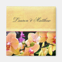 Soft buttercream orchid design refrigerator magnets