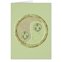 Soft Celadon Green Yin Yang Greeting Card