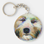 Soft coated wheaten terrier adorable unique art keychain