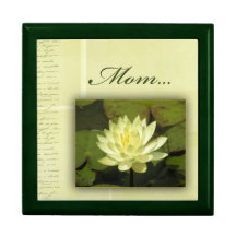 Soft Cream Water lily for Mom Trinket Box