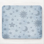 Soft Denim Sun, Moon, Stars Mousepads