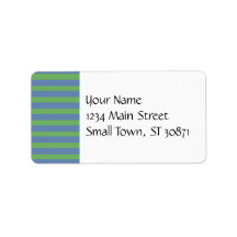 Soft Green and Blue Purple Striped Pattern Address Labels