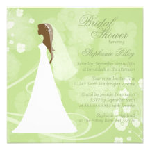 Soft green elegant floral bridal shower invitation