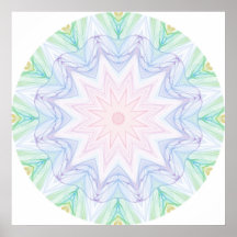 Soft Green Rainbow Poster