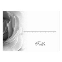 Soft Grey Rose Place Card - Wedding Party Business Cards