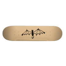 Soft Orange Funny Little Bat Skate Boards