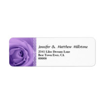 Soft Pastel Purple Rose with Lace Trim Wedding Labels