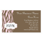 Soft Pink and Brown Monogram Frame Business Card