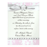 soft pink and white fleur damask personalized announcements