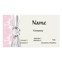 soft pink and white flourish damask pattern business cards