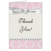 soft pink and white flourish damask pattern cards