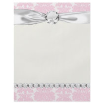 soft pink and white flourish damask pattern full colour flyer