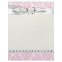 soft pink and white flourish damask pattern letterhead