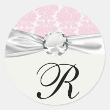soft pink and white flourish damask pattern stickers