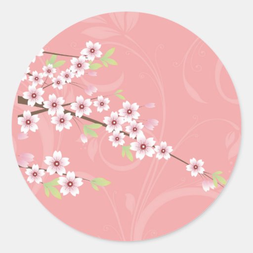 Soft Pink Cherry Blossom Sticker