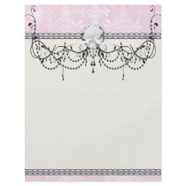 soft pink distressed damask pattern custom flyer