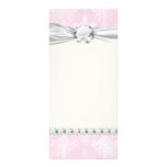 soft pink distressed damask pattern personalized rack card